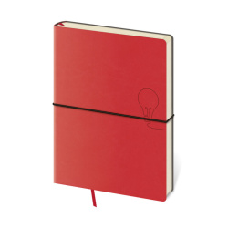 Tečkovaný zápisník Flexio L Red (čtverečkovaný)