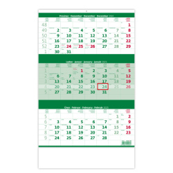 Kalendář Tříměsíční kalendář zelený