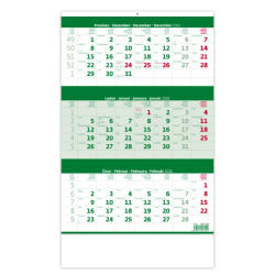 Kalendář Tříměsíční kalendář zelený