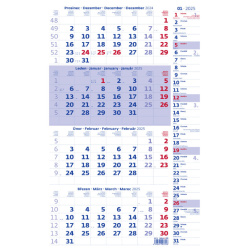 Kalendář Čtyřměsíční kalendář modrý s poznámkami